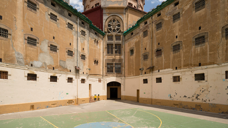 Un dels patis de les galeries de presos