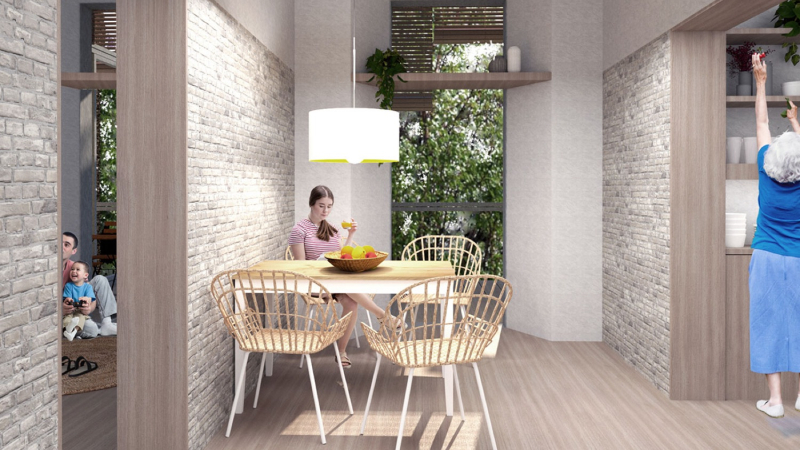 Render de l'interior d'un habitatge